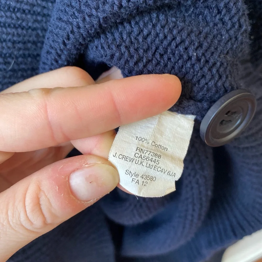 Men’s XL J. Crew Navy Cotton Grandpa Cardigan‎